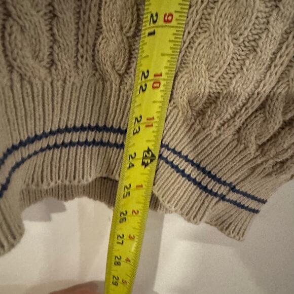 Glen Gate sweater vest Golf/casual cable knit Size Medium Beige With Logo - BUB - Picture 3 of 5